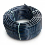 لفة أنابيب بولي ايثيلين عالي الكثافة ضغط  12.5 بار [PE 100] قطر خارجي 160 مم  SDR 11  لون اسود مع خط ازرق | مصنع المنى