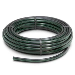 لفة أنابيب بلاستيك HDPE ضغط 15.7 بار PE 63 قطر خارجي 32 مم SDR 6 أسود مع خطوط خضراء