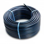 لفة أنابيب HDPE ضغط  15.6 بار [PE 100] قطر خارجي 50 مم  SDR 9  لون اسود مع خط ازرق | مصنع المنى