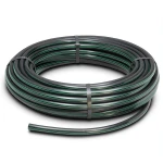 لفة أنابيب HDPE ضغط 15.7 بار PE 63 قطر خارجي 50 مم SDR 6 أسود مع خط أخضر