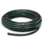 HDPE Plastic Coil Pipe PN 15.7 Bar PE 63, 75 mm SDR 6 Black with Green Stripes