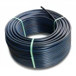HDPE Plastic Coil Pipe  Nominal Pressure 15.6 Bar [PE 100] Outside Diameter 140 mm  SDR 9  Color Black with Blue Stripes | Almona Factory