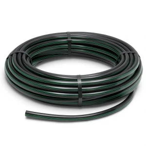 لفة أنابيب بلاستيك HDPE ضغط 15.7 بار PE 63 قطر خارجي 110 مم SDR 6 أسود مع خط أخضر