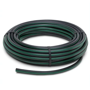 لفة أنابيب HDPE ضغط 15.7 بار PE 63 قطر خارجي 125 مم SDR 6 لون أسود مع خط أخضر