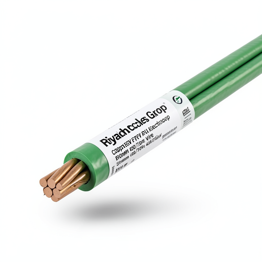 Copper Stranded Electric Wire 500mm 450/750V PVC Insulated Green | Riyadh Cables Group