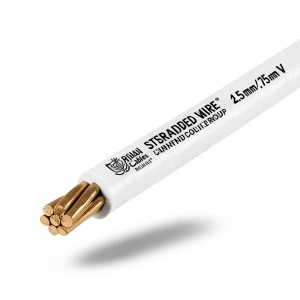 سلك مجدول 2.5 مم2 450/750 فولت، موصل نحاس، عزل PVC، لون أبيض | كابلات الرياض مجموعة كابلات الرياض