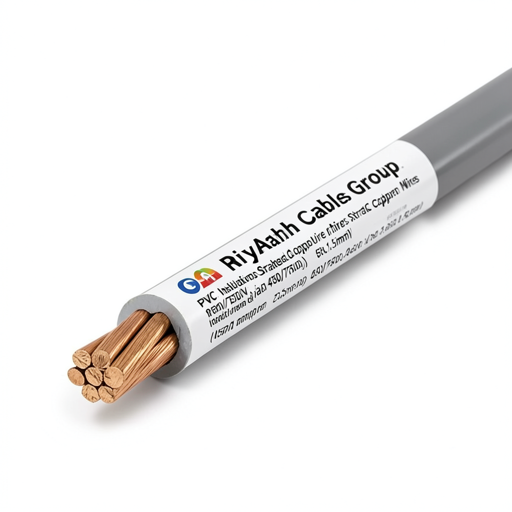 PVC Insulation Stranded Copper Wire 1.5mm, 450/750V, Gray Color | Riyadh Cables Group