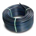 HDPE Plastic Coil Pipe  PN 19.2 Bar [PE 100] Outside Diameter 32 mm  SDR 7.4  Color Black with Blue Stripes | Almona Factory