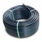 HDPE Plastic Coil Pipe  PN 19.2 Bar [PE 100] Outside Diameter 40 mm  SDR 7.4  Color Black with Blue Stripes | Almona Factory