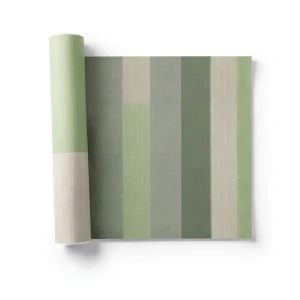 Striped Wall Decoration 10m x 0.73m Green with Beige, Model 45122