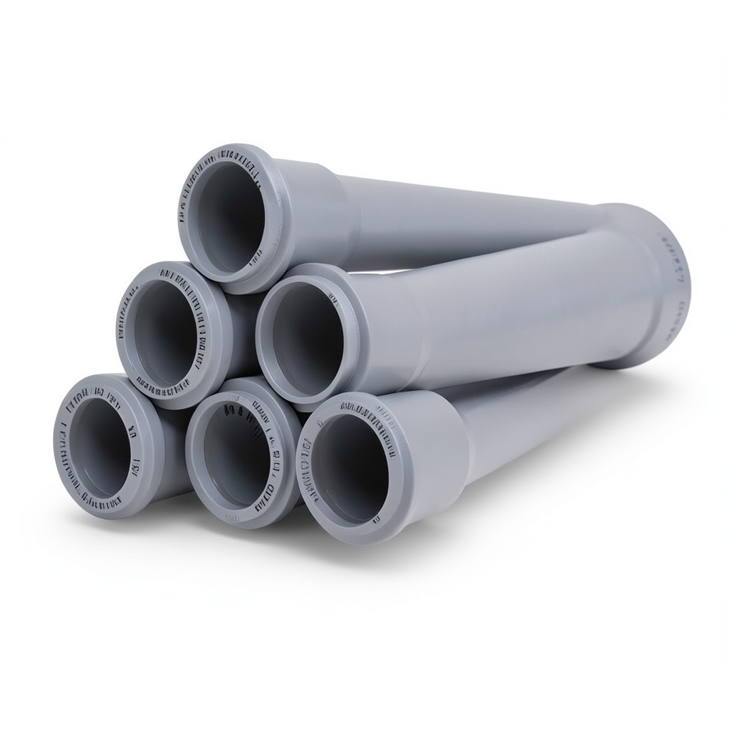 UPVC Pipes PN 4 Bar Size 225 mm Thickness 4.5 mm Gray Color | SAPPCO