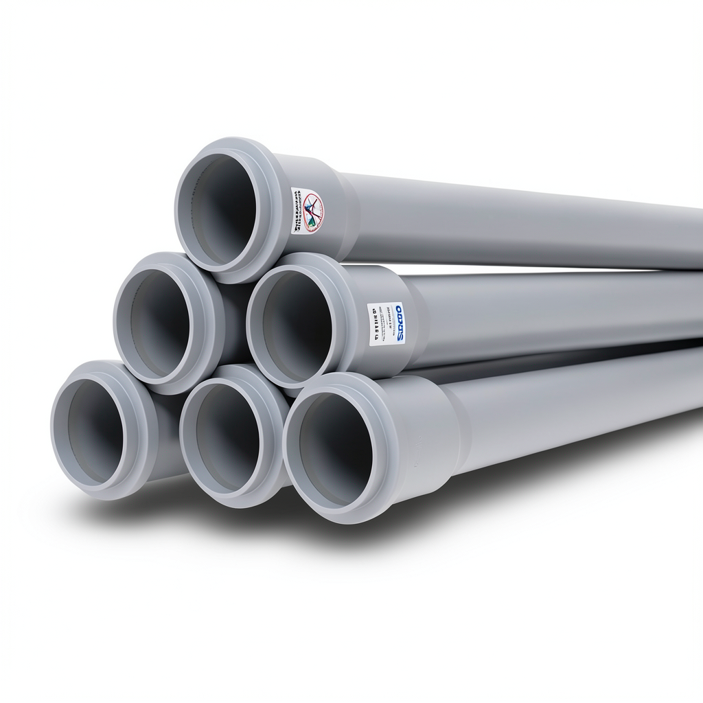 UPVC Pipes PN 4 Bar Size 280 mm Thickness 5.5 mm Gray Color | SAPPCO