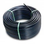 HDPE Plastic Coil Pipe  Nominal Pressure 19.2 Bar [PE 100] OD 160 mm  SDR 7.4  Color Black with Blue Stripes | Almona Factory