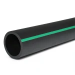 HDPE Polyethylene Pipe PN 3.9 Bar PE 63, 280 mm SDR 21 Black with Green Stripes