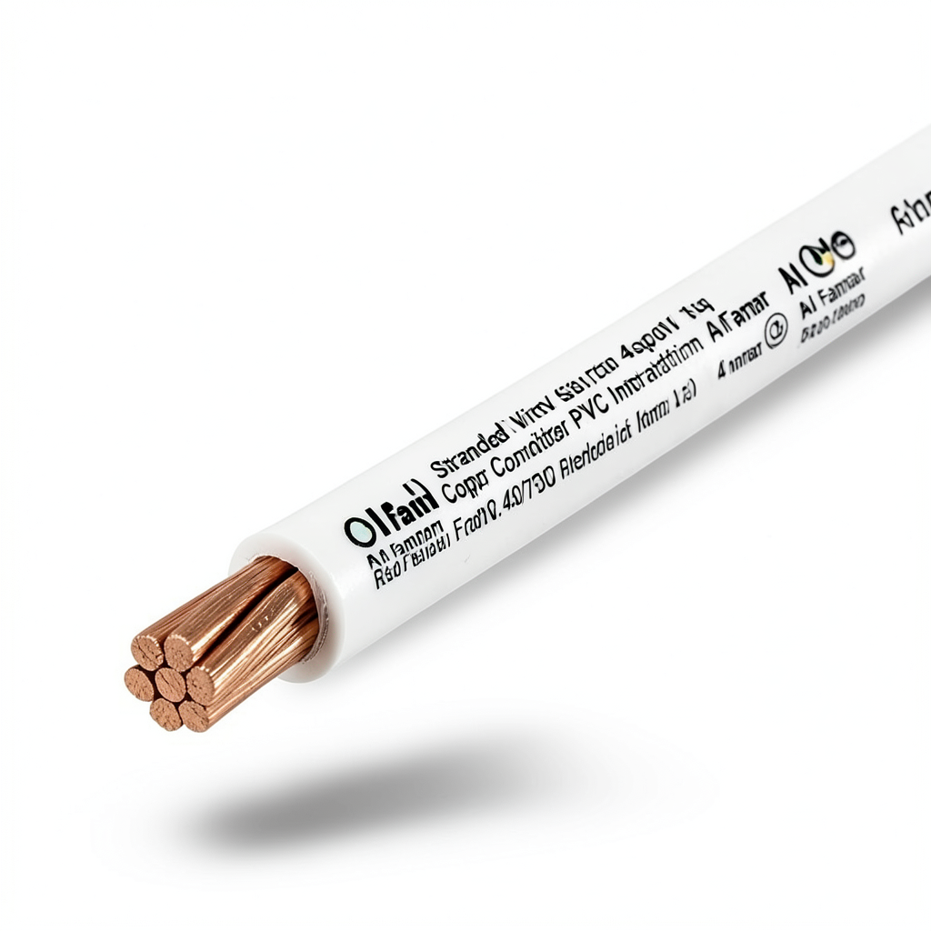 سلك مجدول 4 مم2 450/750 فولت موصل نحاس عازل PVC أبيض | شركة الفنار