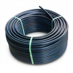 HDPE Plastic Coil Pipe  PN 19.2 Bar [PE 100] OD 125 mm  SDR 7.4  Color Black with Blue Stripes | Almona Factory