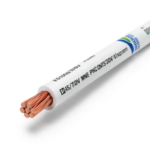 سلك مجدول 10 ملم 450/750 فولت، موصل نحاس، عزل PVC لون ابيض | مجموعة كابلات الرياض