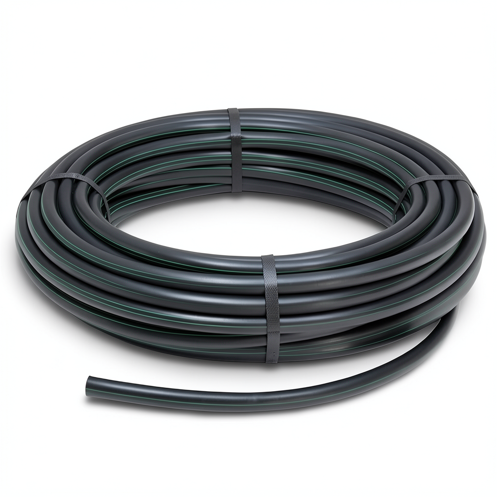 لفة أنابيب HDPE ضغط 15.7 بار PE 63 قطر خارجي 75 مم SDR 6 لون أسود