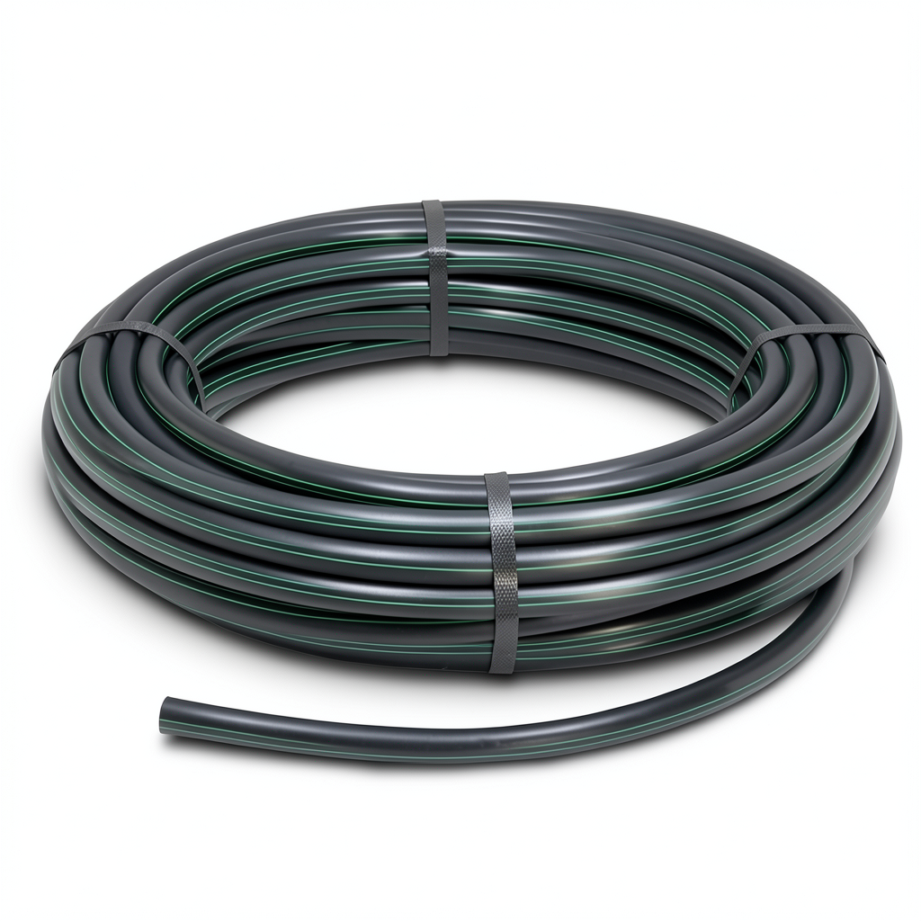 لفة أنابيب بلاستيك HDPE ضغط 15.7 بار PE 63، قطر خارجي 110 مم، SDR 6، أسود