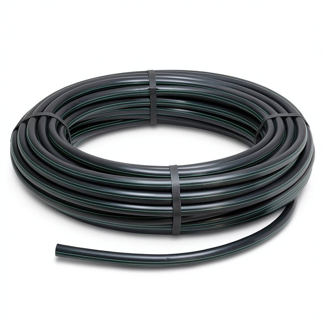 HDPE Plastic Coil Pipe Nominal Pressure 9.8 Bar PE 63 OD 25 mm SDR 9 Black