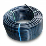 HDPE Plastic Coil Pipe  Nominal Pressure 15.6 Bar [PE 100] OD 160 mm  SDR 9  Color Black with Blue Stripes | Almona Factory