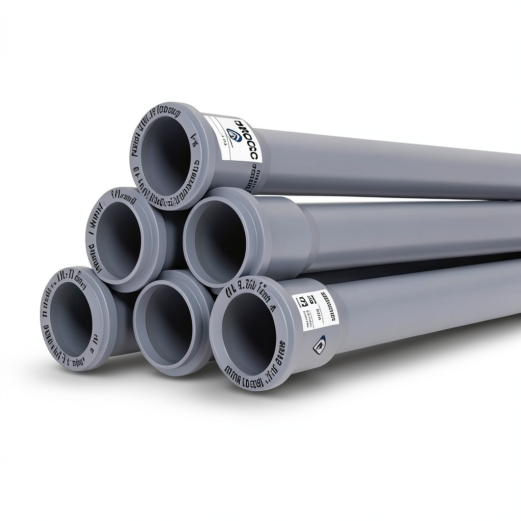 UPVC Pipes PN 4 Bar Size 160 mm Thickness 3.2 mm Gray Color | SAPPCO