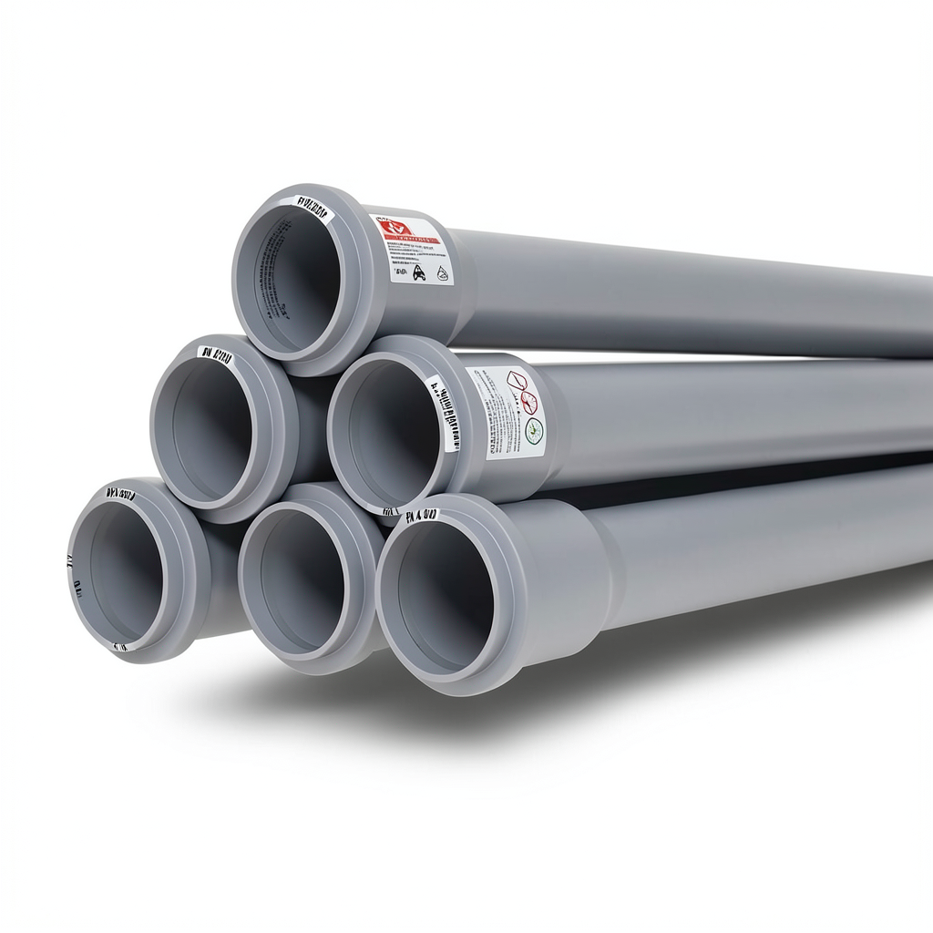 UPVC Pipes PN 4 Bar Size 225 mm Thickness 4.5 mm Gray Color | SAPPCO