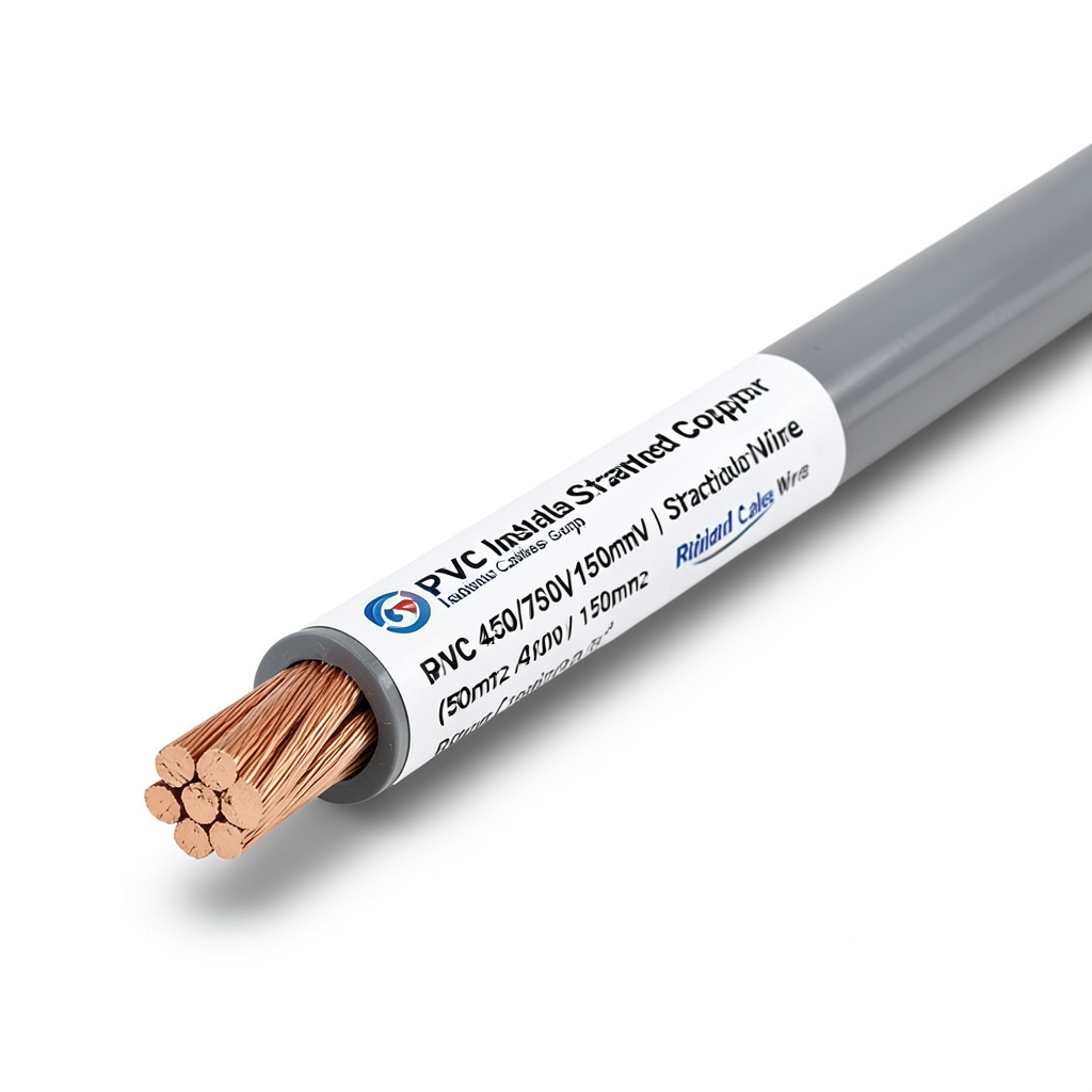 لفة سلك نحاس معزول PVC، مساحة مقطع 150 ملم، 450/750 فولت، رمادي | مجموعة كابلات الرياض
