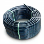 HDPE Plastic Coil Pipe  PN 19.2 Bar [PE 100] Outside Diameter 140 mm  SDR 7.4  Color Black with Blue Stripes | Almona Factory