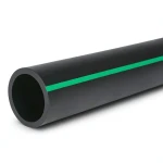 HDPE Polyethylene Pipe 3.9 Bar PE63 355 mm SDR 21 Black with Green Stripes