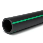 HDPE Polyethylene Pipe Nominal Pressure 3.9 Bar PE 63 450 mm SDR 21 Black with Green Stripes