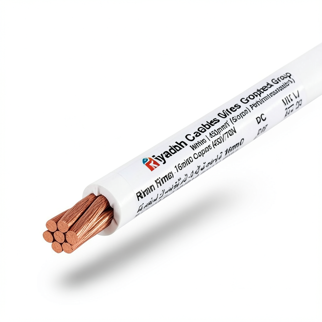 Stranded Wire 16mm 450/750 Volts Copper Conductor PVC Insulation White | Riyadh Cables Group