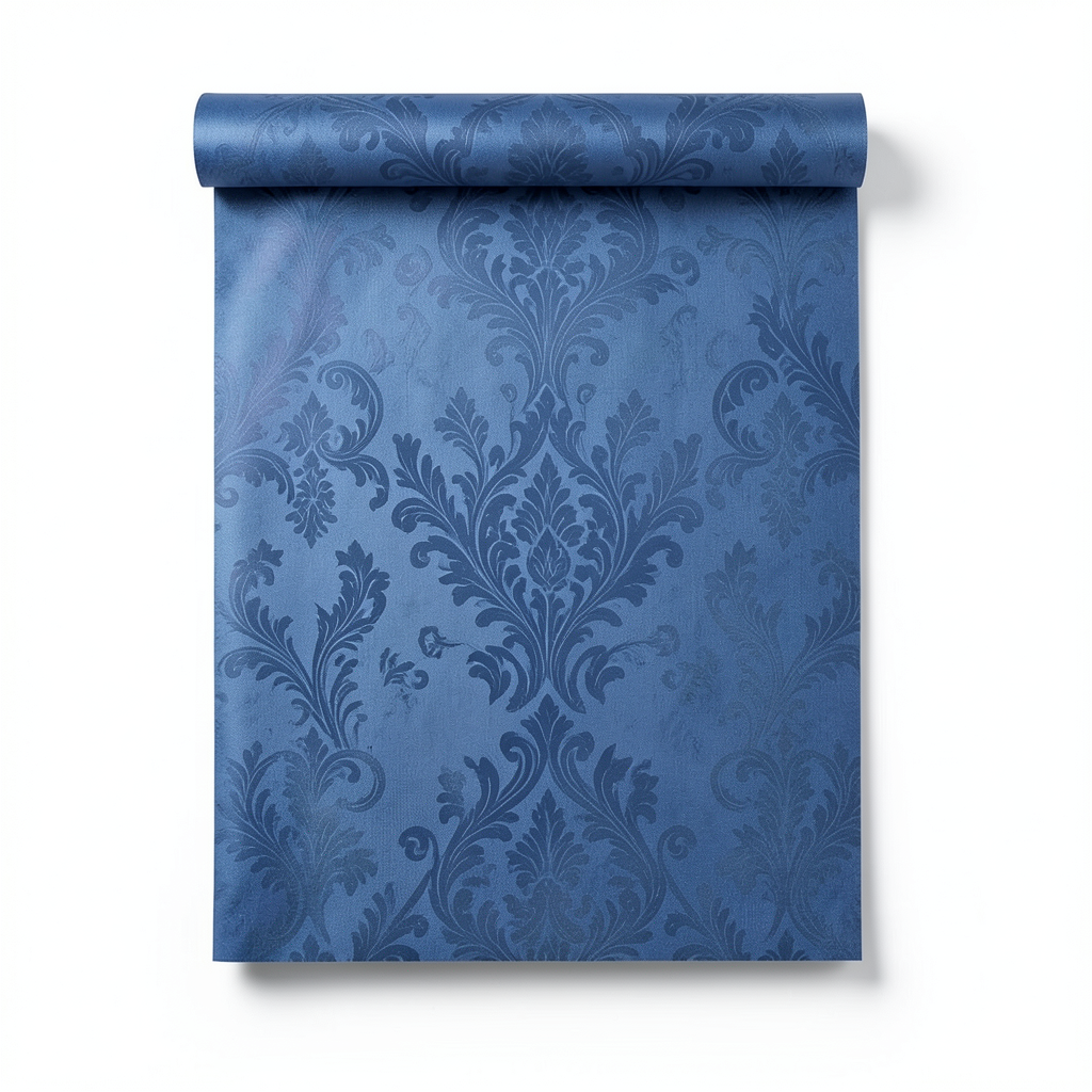 Italian Wallpaper Patterned Design Blue Color, Size 10mx1.06m, Model 81771