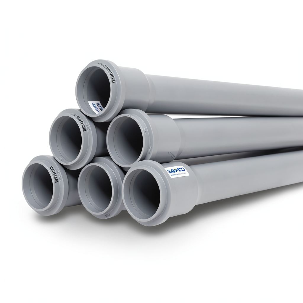 UPVC Pipes PN 6 Bar Size 50 mm Thickness 1.8 mm Gray Color | SAPPCO