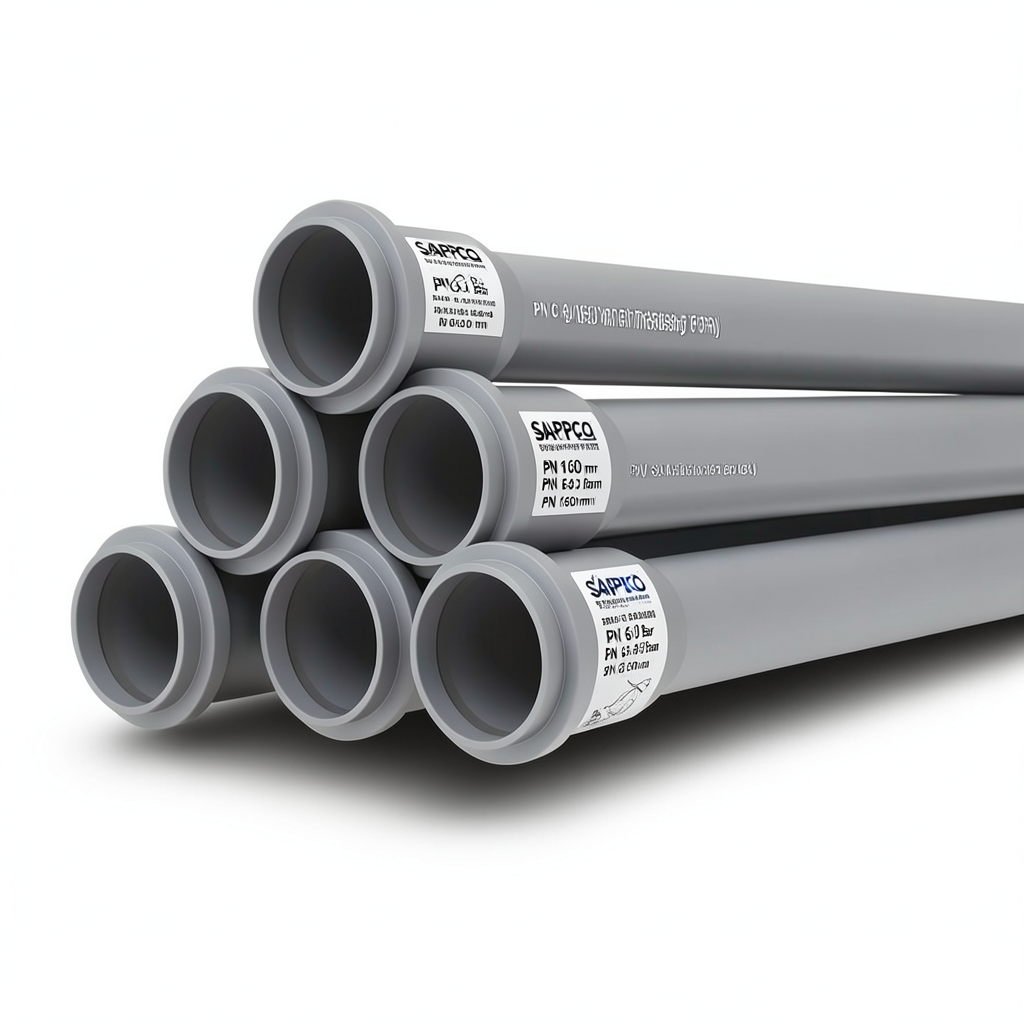 UPVC Pipes PN 6 Bar Size 160 mm Thickness 4.7 mm Gray | SAPPCO