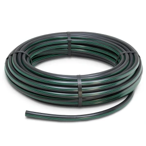 HDPE Plastic Coil Pipe Nominal Pressure 15.7 Bar PE 63 OD 160 mm SDR 6 Black with Green Stripes