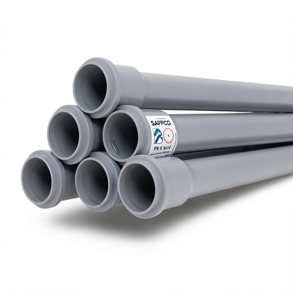 UPVC Pipes PN 6 Bar Size 280 mm Thickness 8.2 mm Gray Color | SAPPCO