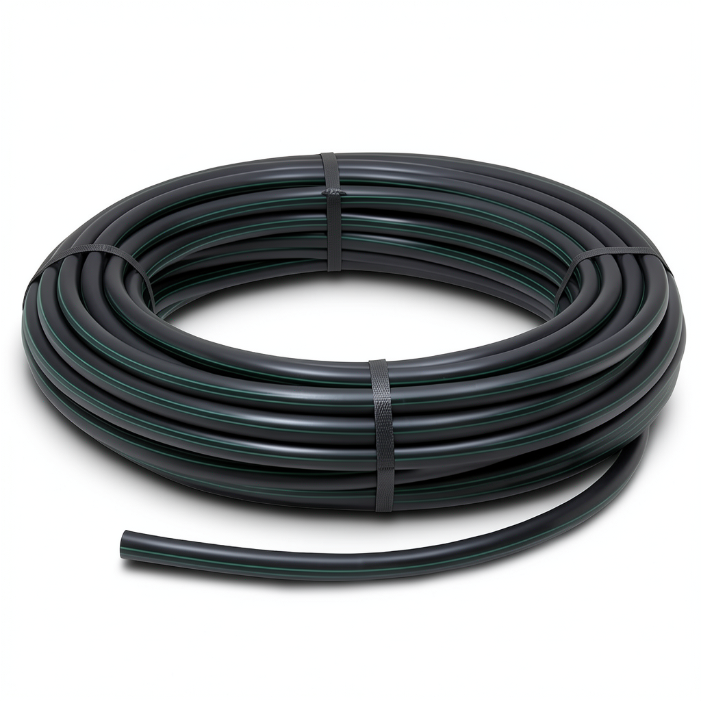 لفة أنابيب HDPE ضغط 3.9 بار PE 63 قطر خارجي 110 مم SDR 21 لون أسود