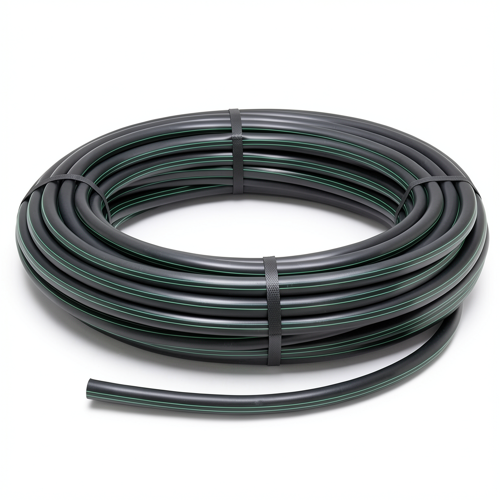 لفة أنابيب بلاستيك HDPE ضغط 3.9 بار PE 63 قطر 140 مم SDR 21 لون أسود