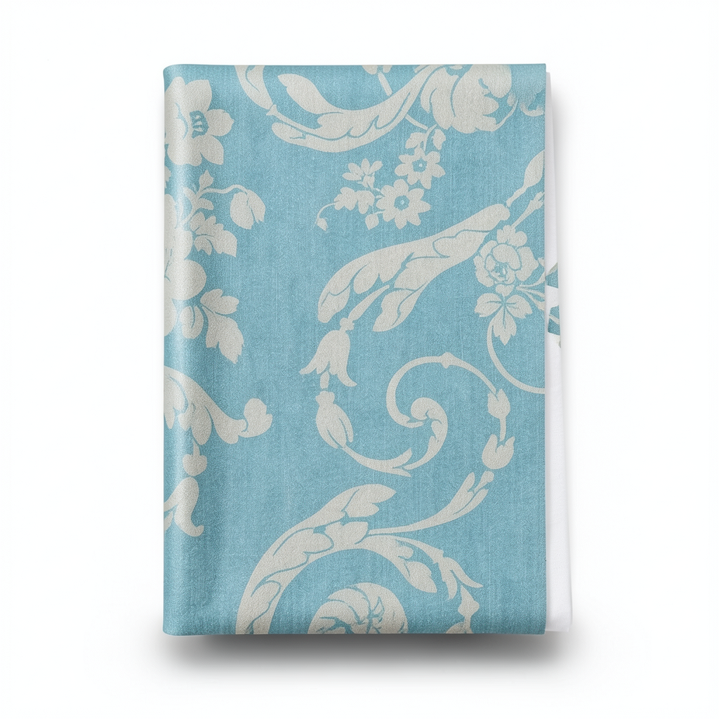 Italian Wallpaper Floral Design Size 10mx0.73m Turquoise Color