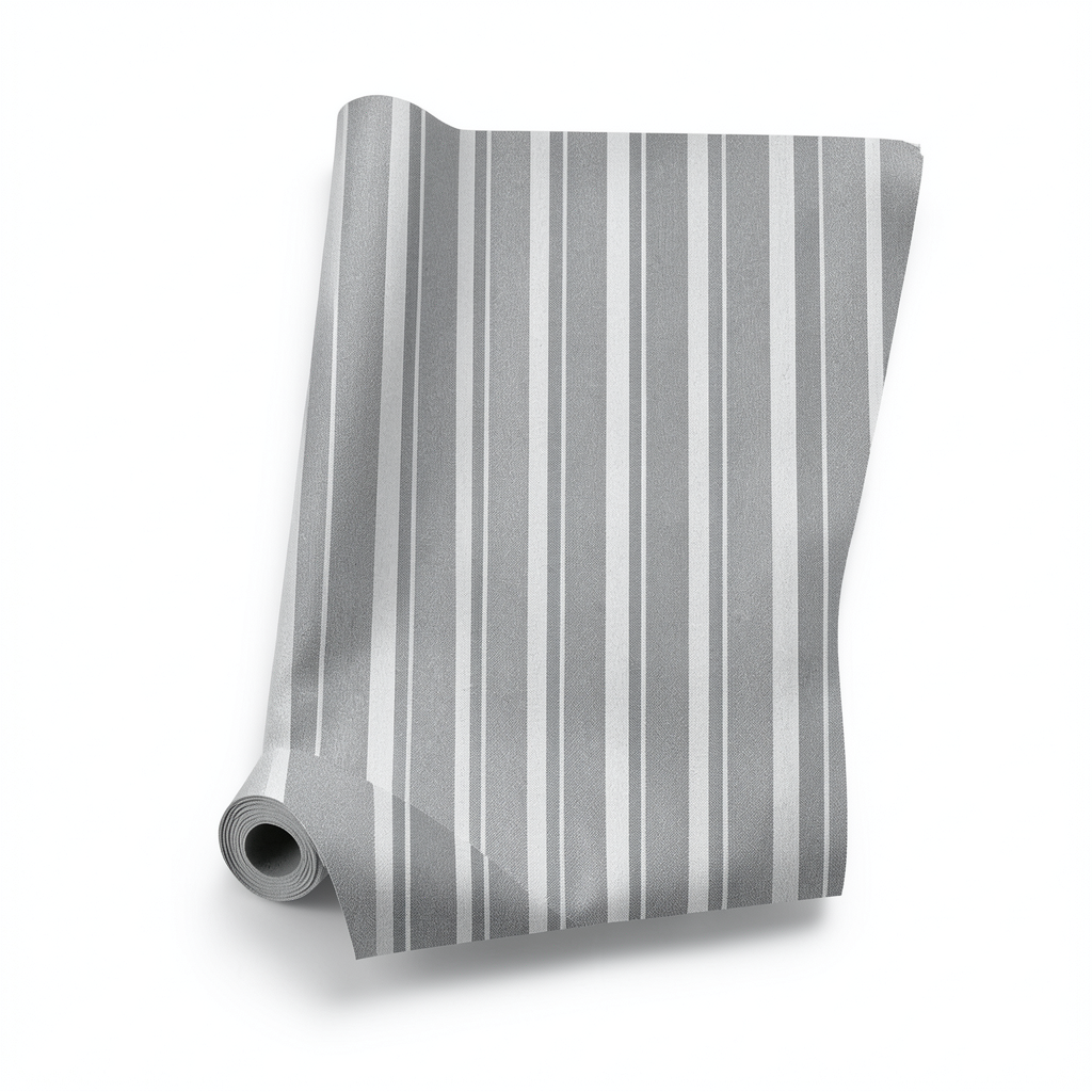 Striped Wallpaper Gray Color 10m x 1.06m, Model 5447