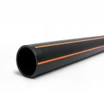 مواسير HDPE ضغط  10 بار [PE 100] قطر خارجي 180 مم سمك 16.4 مم لون اسود مع خط برتقالي | مصنع المنى
