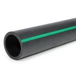 مواسير HDPE ضغط 6.2 بار PE 63 قطر خارجي 280 مم SDR 13.6 أسود مع خط أخضر