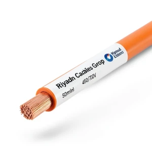 Stranded Single Electric Wire 50mm 450/750V Copper Conductor PVC Insulated Orange | Riyadh Cables Group