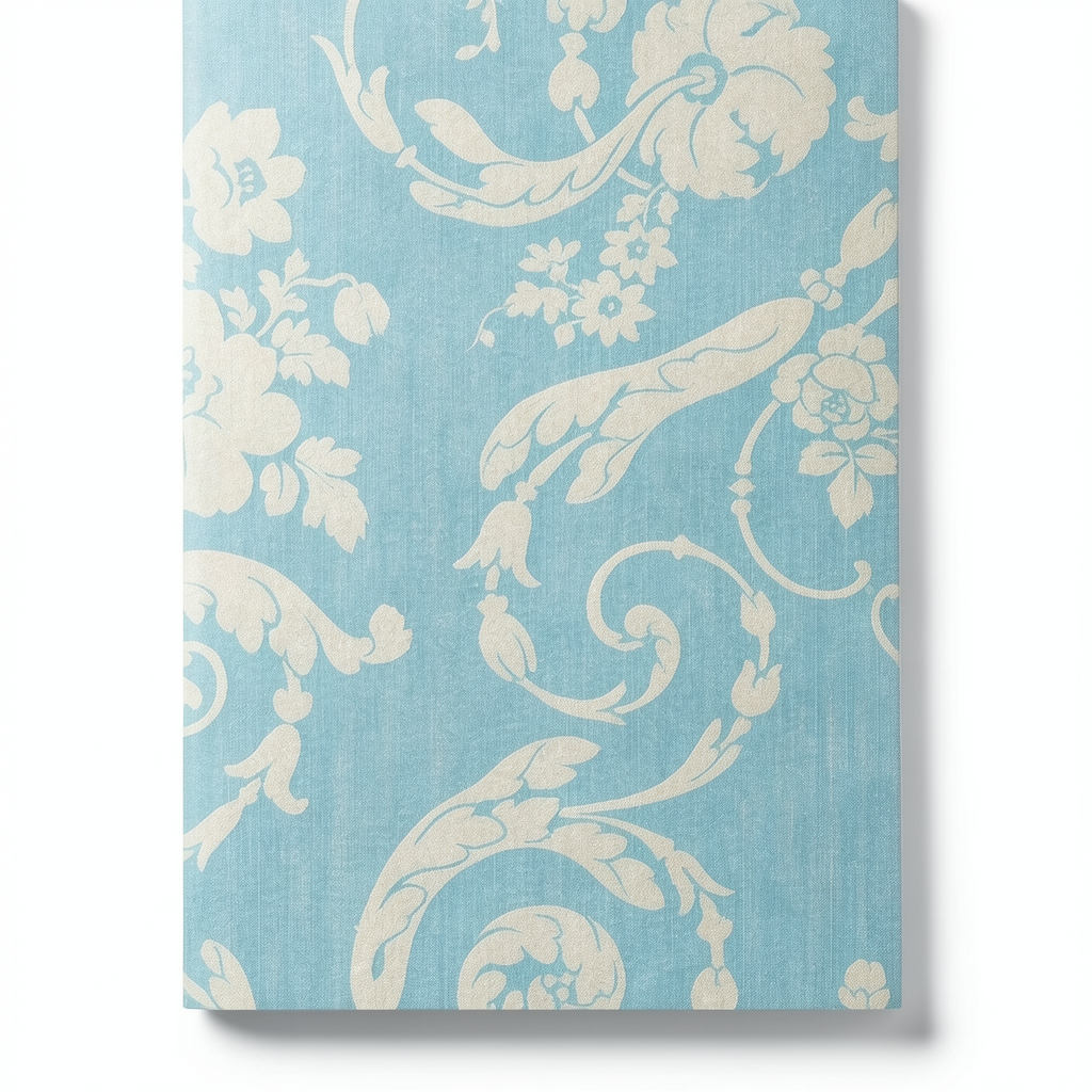 Italian Wallpaper Floral Design Size 10mx0.73m Turquoise Color