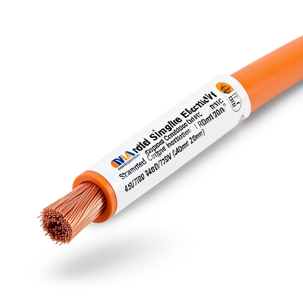 Stranded Single Electric Wire 240mm2 450/750V Copper Conductor PVC Insulated Orange | Riyadh Cables Group