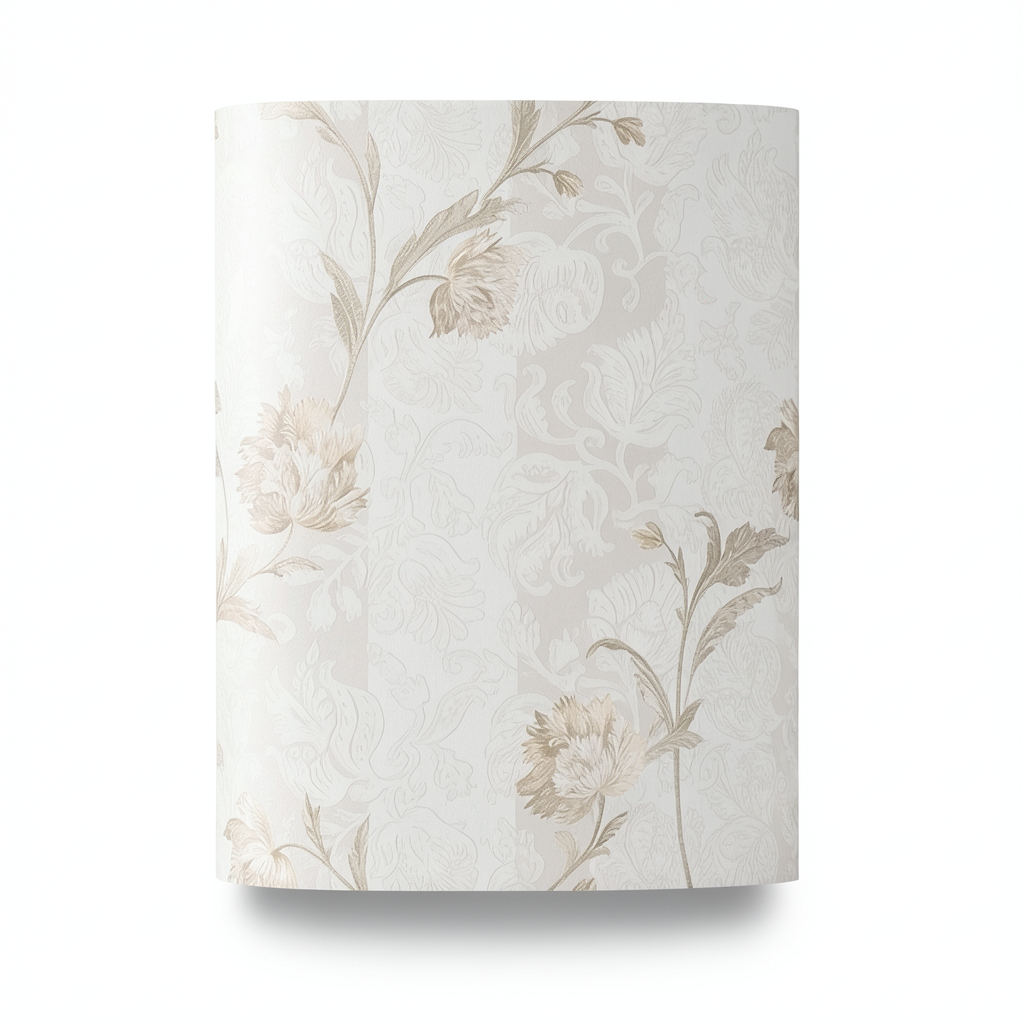 Italian Floral Wallpaper 10m x 1.06m Pale Beige, Model 5444
