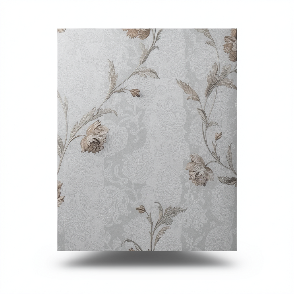 Italian Floral Wall Covering 10m x 1.06m Gray, Model 5446