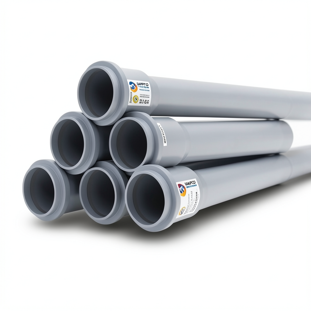 UPVC Pipes PN 6 Bar Size 630 mm Thickness 18.4 mm Gray Color | SAPPCO