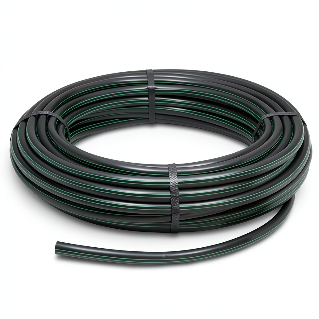 لفة أنابيب بلاستيك HDPE ضغط 3.9 بار PE 63 قطر 140 مم SDR 21 لون أسود